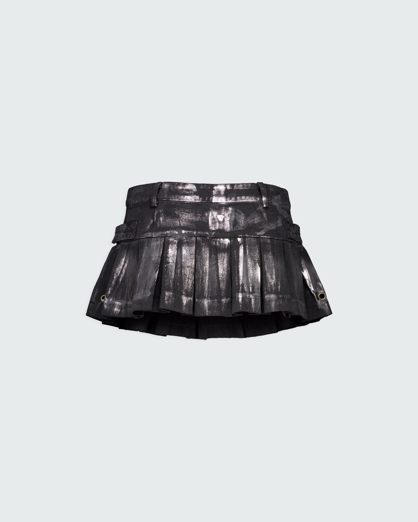 WAXED DENIM MINI SKIRT